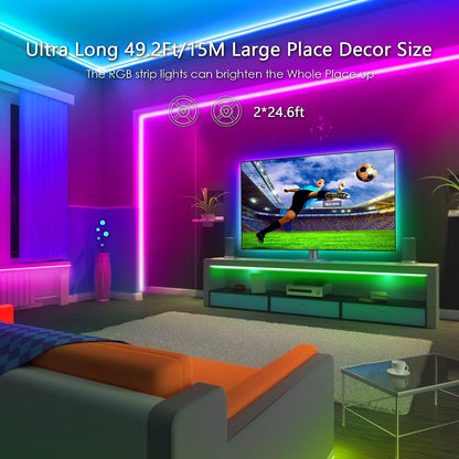 TVLIVE YC-5050 15m RGB LED Strip Lights Bluetooth App Control