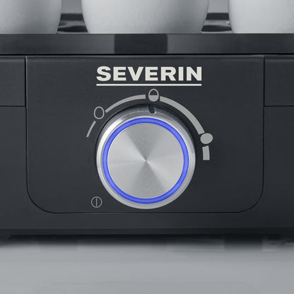 SEVERIN EK 3166 6‑Egg Cooker with Electronic Timer, BPA‑Free, Black