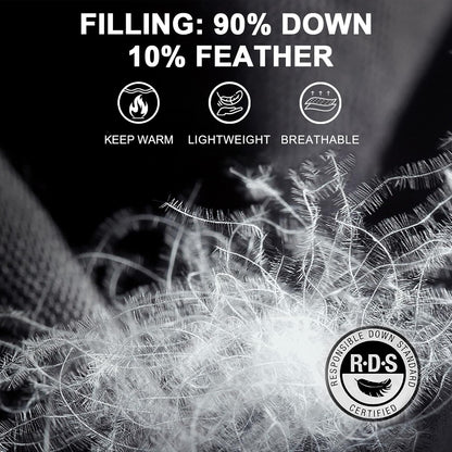 Heated Down Vest for Men and Women – 8 Zones, 10,000 mAh Battery, 90% Down Fill