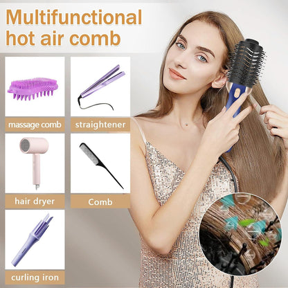Unipampa One-Step Hot Air Brush 4-in-1 Hair Dryer & Volumizer 1200W Blue