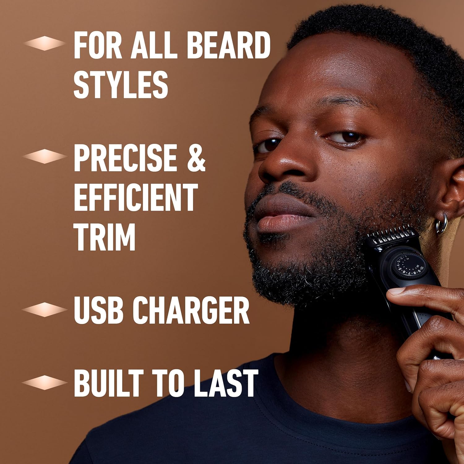 King C. Gillette Cordless Beard Trimmer with 3 Comb Attachments
