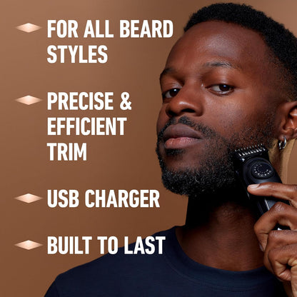 King C. Gillette Cordless Beard Trimmer with 3 Comb Attachments