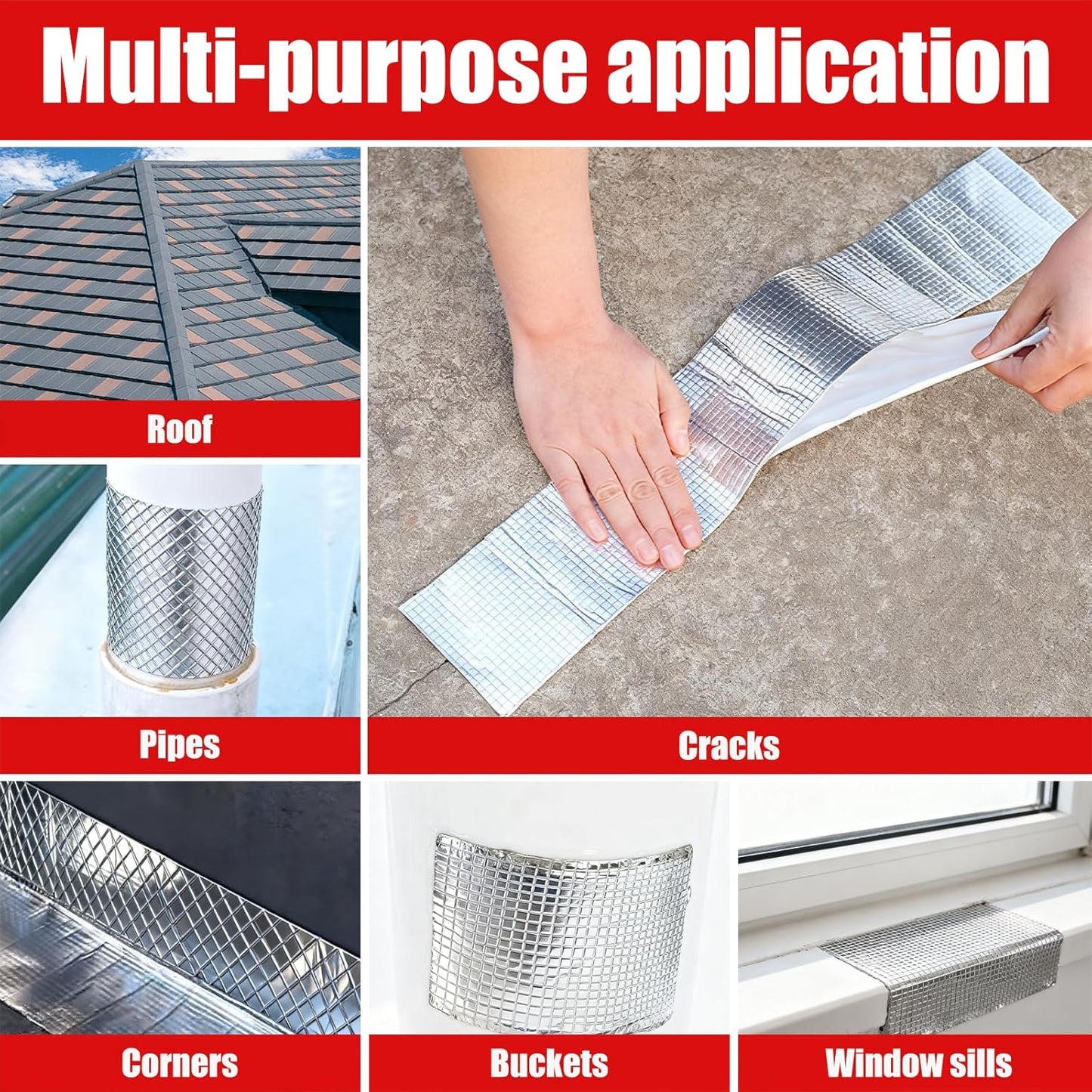 Waterproof Aluminum Butyl Tape 10m x 50mm Roof Repair