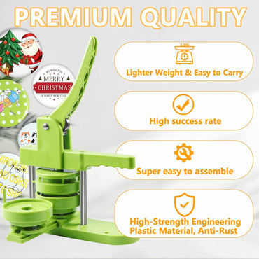 MK.Bear 75mm DIY Button Maker Machine with 100 Supplies