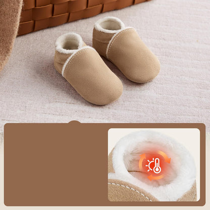 Cozy Leather Baby Slippers for Girls and Boys Warm Winter