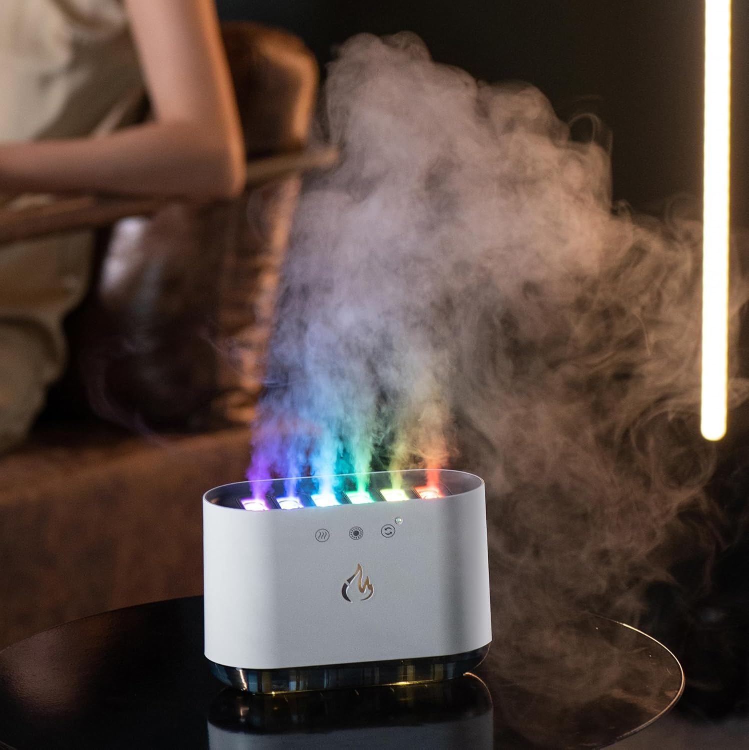 White Ultrasonic Humidifier for Large Rooms with 900ml Capacity