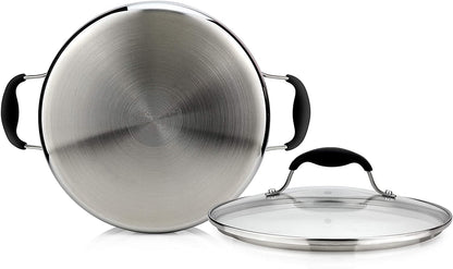 AVACRAFT 5-Quart 18/10 Tri-Ply Stainless Steel Multipurpose Pot with Glass Lid