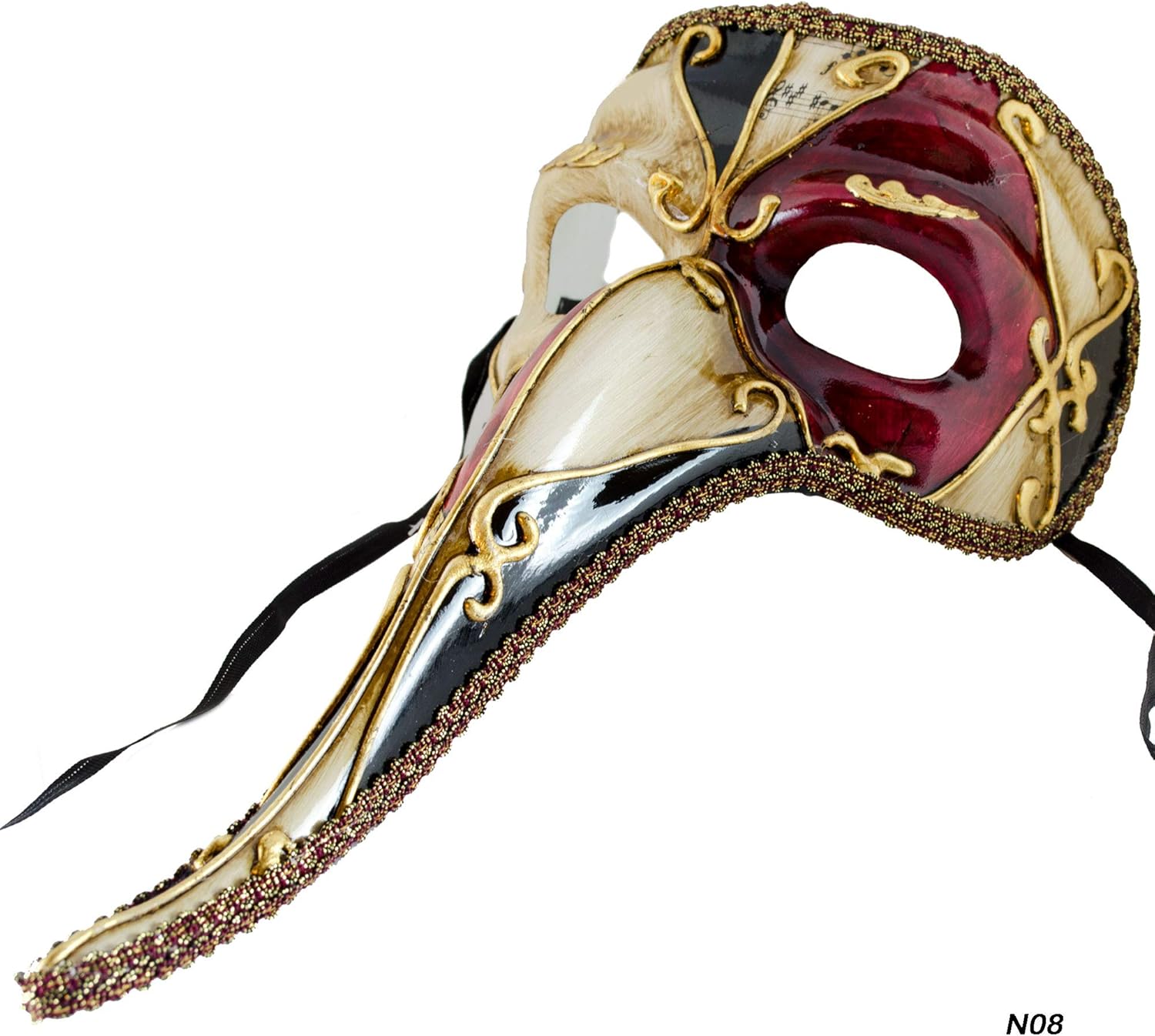 Handcrafted Venetian Long Nose Carnival Mask for Men
