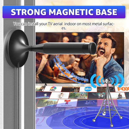 AtomDream Tech Indoor TV Aerial with Magnetic Base 360° Reception 5m Coaxial Cable Supports 8K 4K 1080P