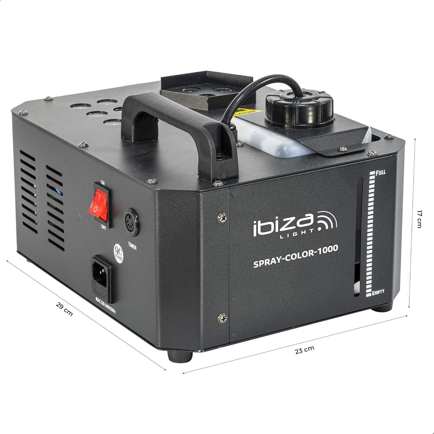 Ibiza SPRAY-COLOR-1000 1000W RGB LED Fog Machine with Remote Controls - Gomix Brands Outlet