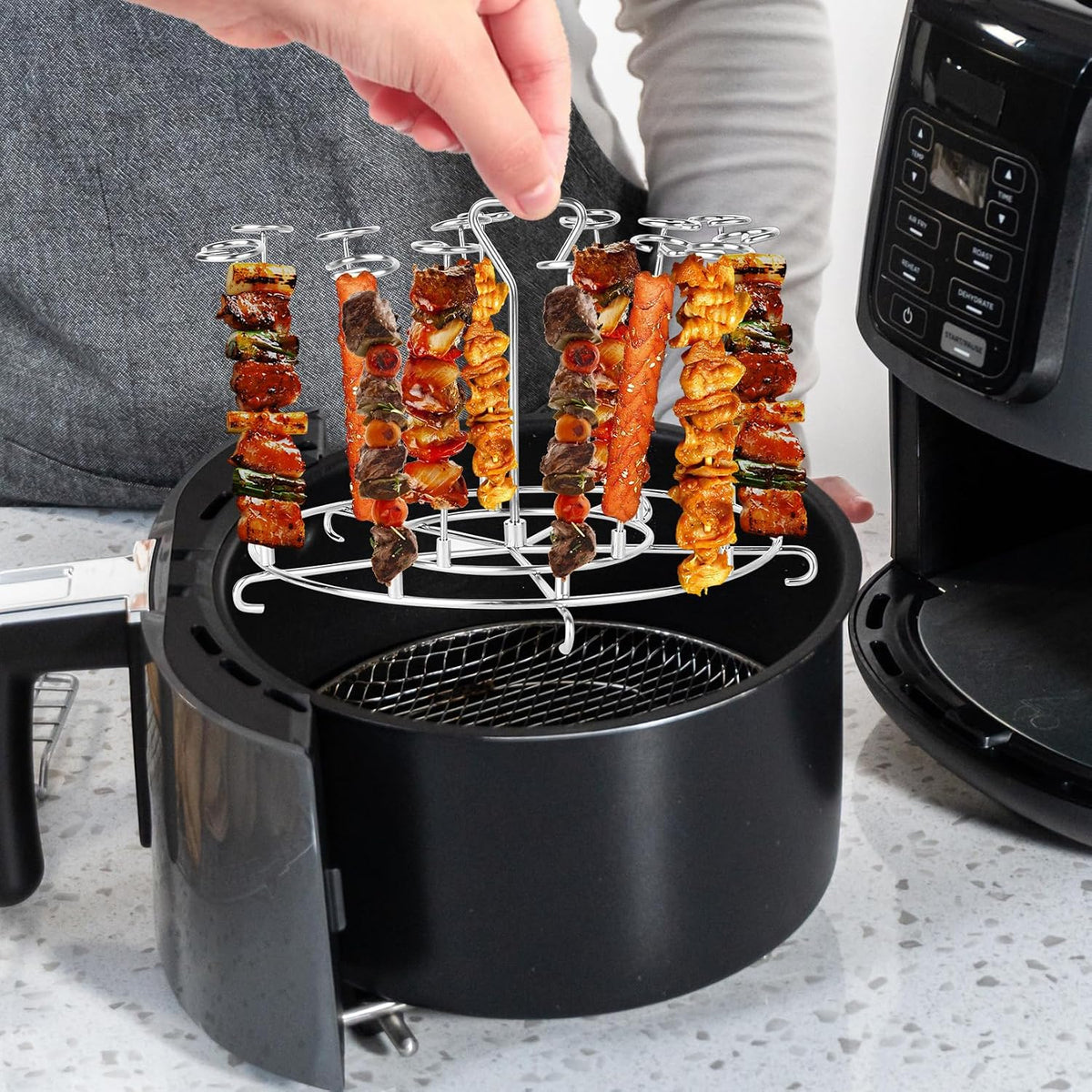 MeiHongJiaYe 15 Pack Stainless Steel Barbecue Skewers