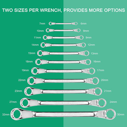 Denali 6-32mm Metric Wrench Set with Holder, 11-Piece for Home & Auto