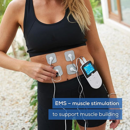 Beurer EM 49 Digital TENS EMS Unit: Pain Relief, Muscle Training, Massage, Electrodes