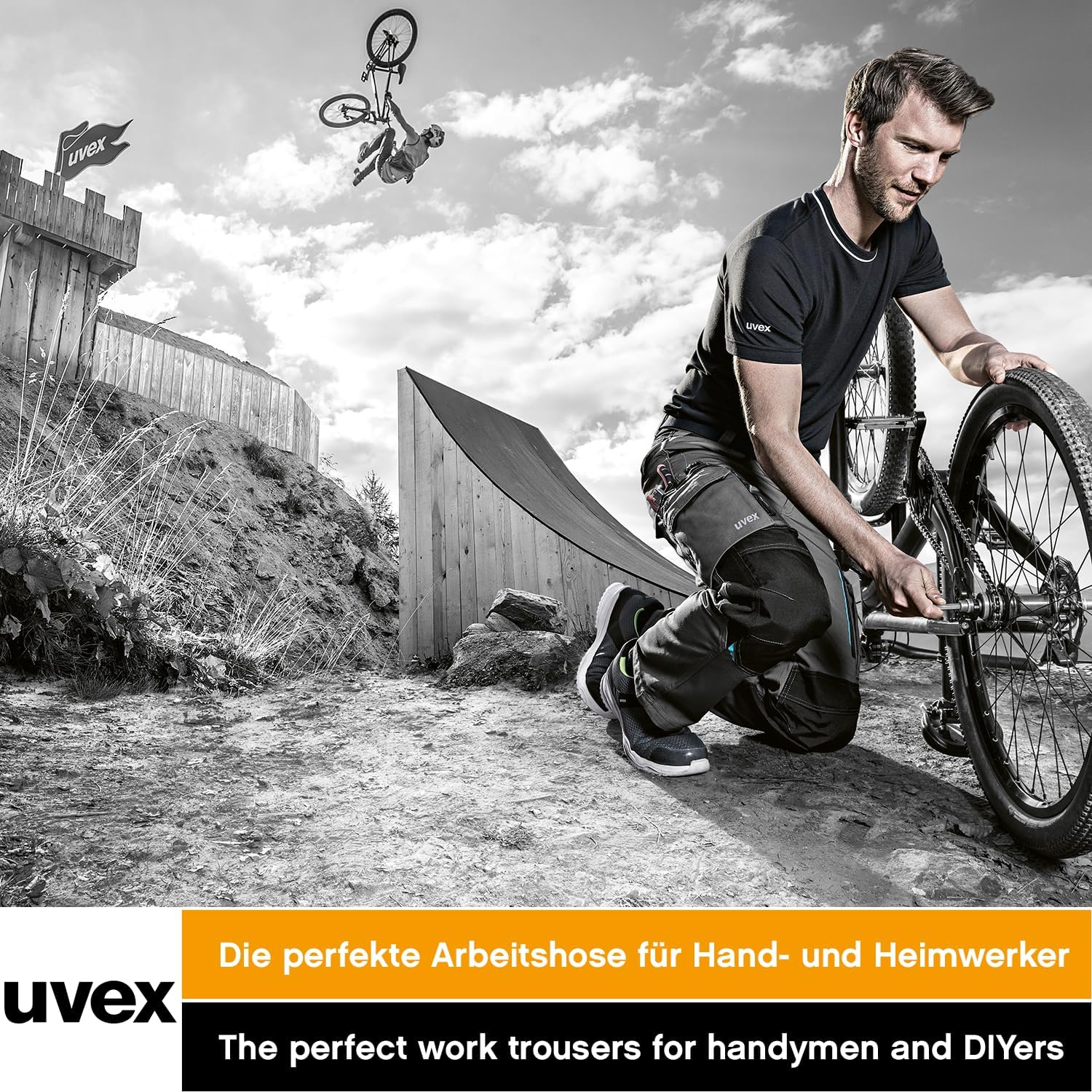 Uvex Tune-Up Men's Cordura Cargo Work Trousers with Reinforced Knees