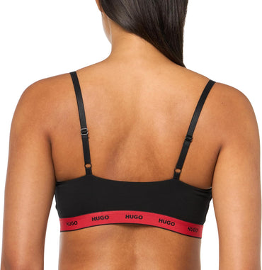 HUGO Women's 2-Pack Cotton Stretch Bralettes with Repeat Logo