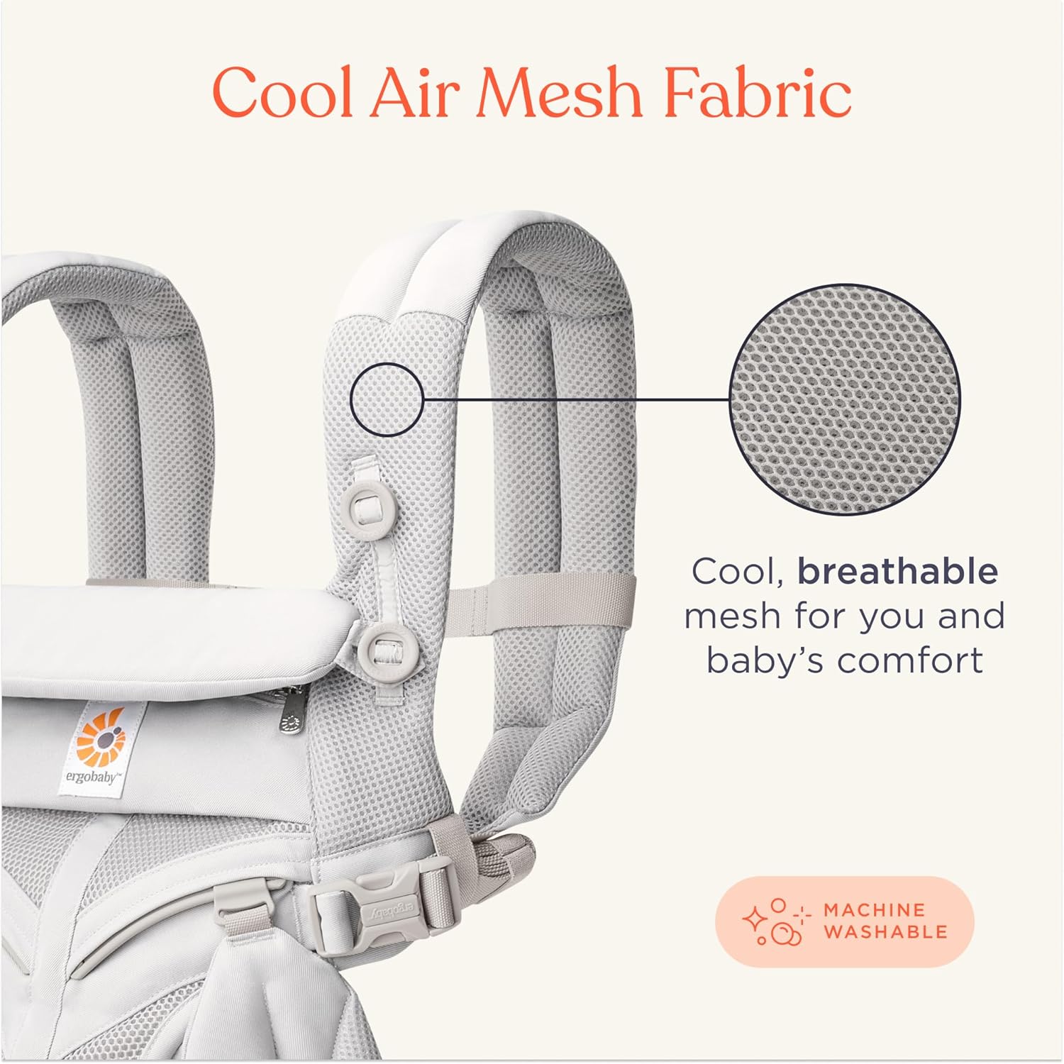 Ergobaby Omni 360 Cool Air Mesh Baby Carrier – Pearl Grey