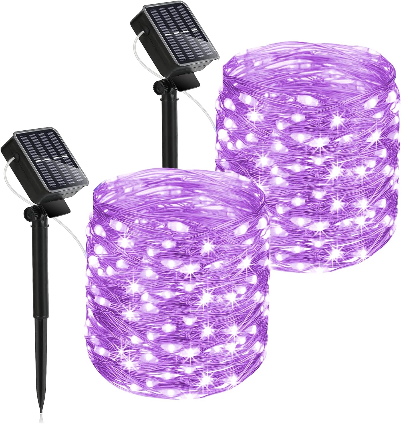 Heaffey Purple Solar Fairy String Lights 40ft Waterproof Outdoor LED