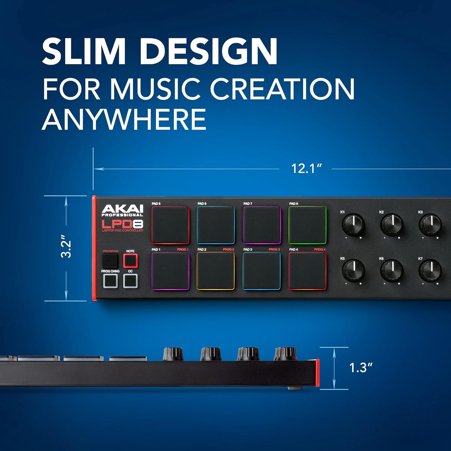 Akai LPD8 Portable USB MIDI Controller with RGB Pads