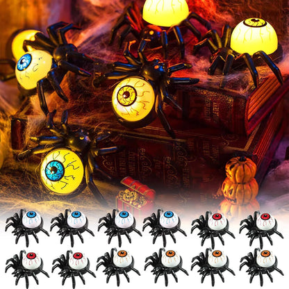 Editbar Halloween Spider Eyeballs Candle Light 12-Pack Flameless LED Battery Operated Yellow