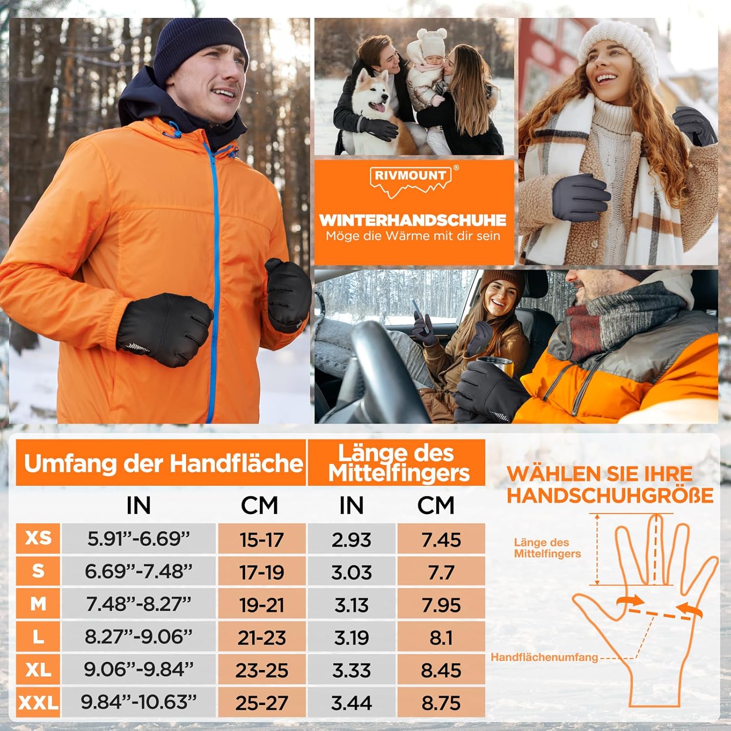 Rivmount Waterproof Winter Gloves – Touchscreen Warm Ski Cycling