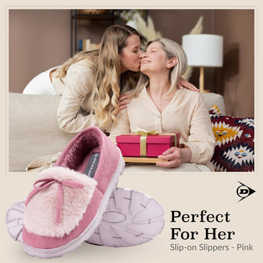DUNLOP Fluffy Non‑Slip Women’s Indoor Slippers Size 4‑7