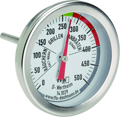 TFA Dostmann Analogue BBQ Thermometer 14.1029 Stainless Steel 52x67mm