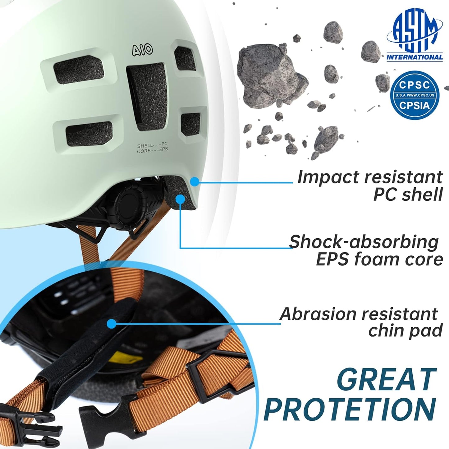 GLAMVILLA Ultralight Adjustable Skater Helmet for Kids and Adults