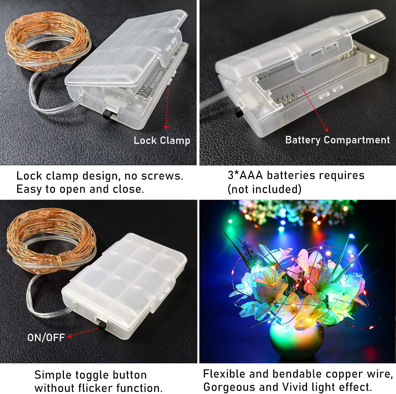 RUICHEN TB-5M50L Fairy String Lights 50 LED 5m