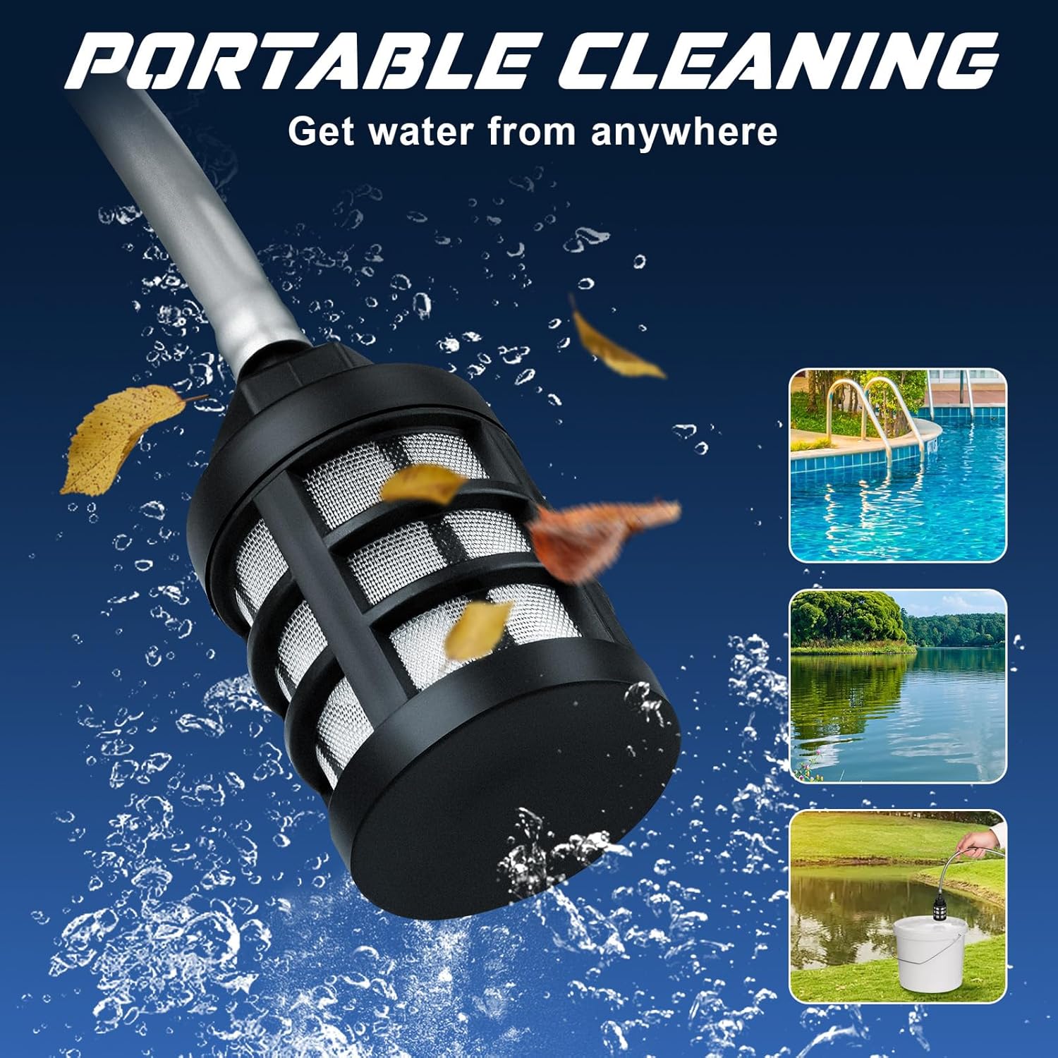 Gisam Battery-Powered Pressure Washer with 2 x 4.0Ah Batteries, 3‑Speed, 65 Bar, 6‑in‑1 Nozzle, 5 m Hose