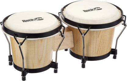 RockJam 7" & 8" Wooden Bongo Set with Padded Bag