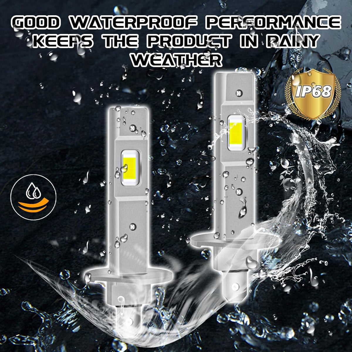 SWQS SWQS-H1ZCSLEDD02 H1 LED Fog Light Bulbs 6500K 2-Pack