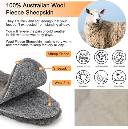 riemot Genuine Sheepskin Lambswool Insoles for Winter Boots