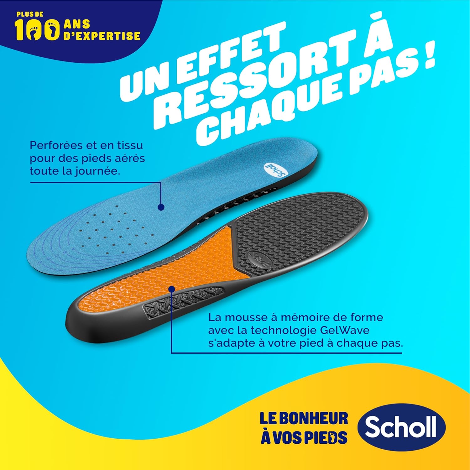 Scholl GelActiv Professional Work Insoles for Men – Shock‑Absorbing GelWave