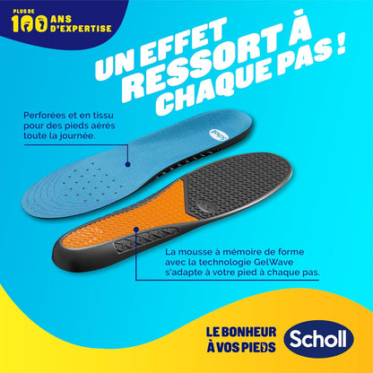 Scholl GelActiv Professional Work Insoles for Men – Shock‑Absorbing GelWave