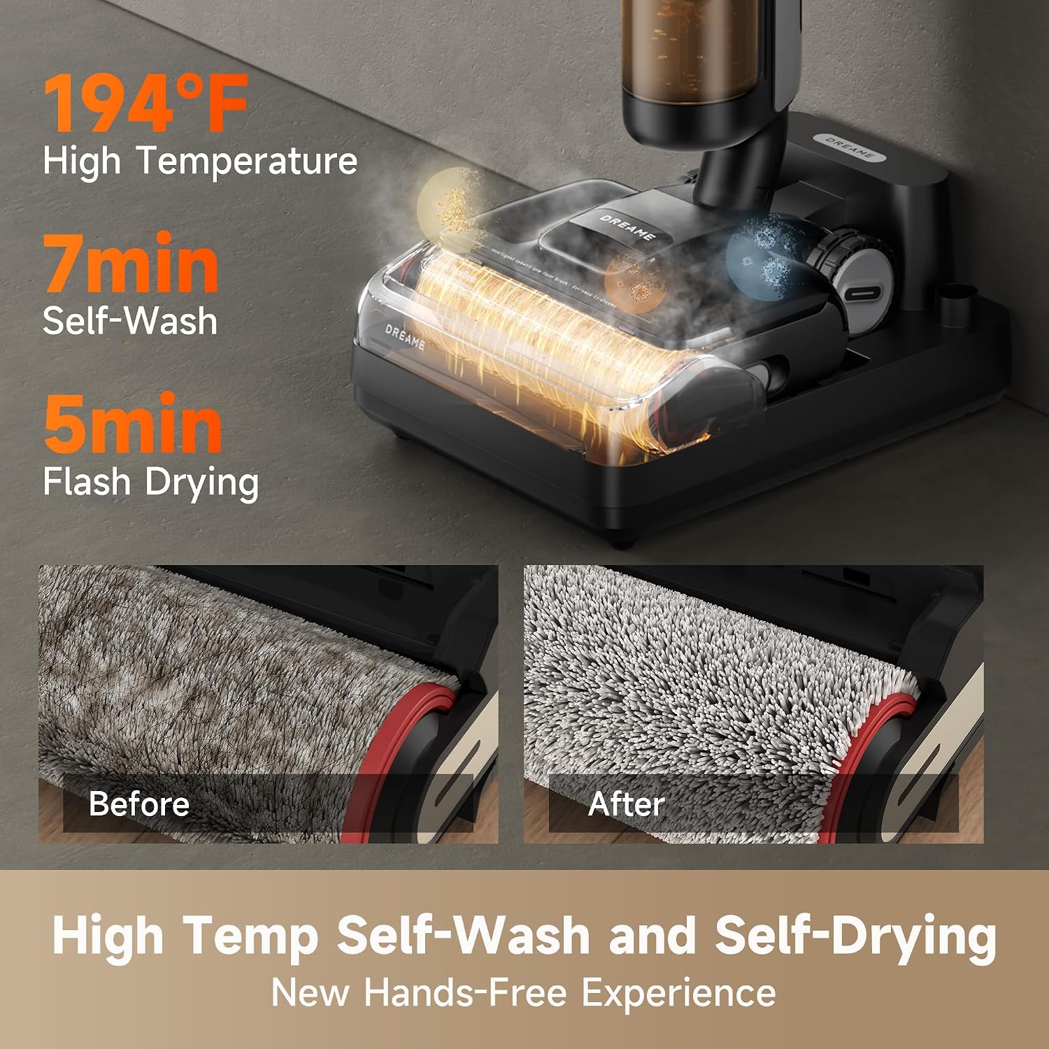 Dreame H12 Pro FlexReach Wet Dry Vacuum Cleaner 18000Pa Cordless Vacuum Mop 50Mins Runtime