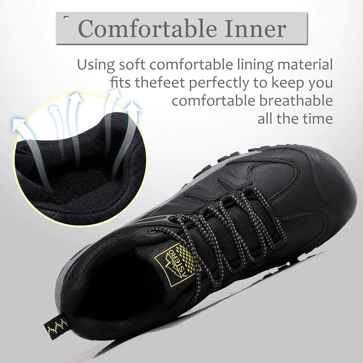 ASTERO Men's Waterproof Hiking Shoes with Anti‑Slip Rubber Sole