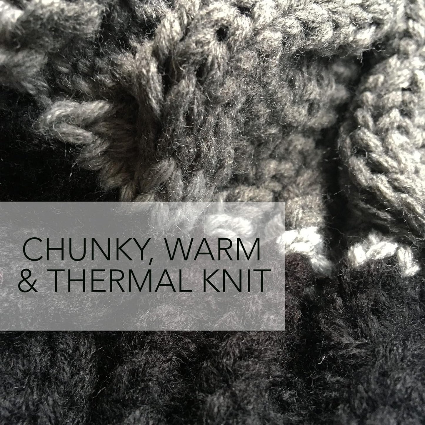 RockJock Warm Winter Chunky Colour Block Pompom Hat Thermal Liner