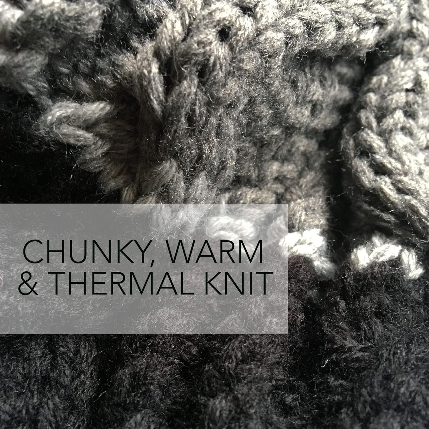 RockJock Warm Winter Chunky Colour Block Pompom Hat Thermal Liner