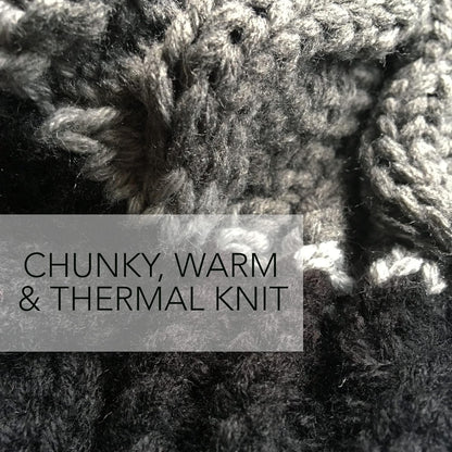 RockJock Warm Winter Chunky Colour Block Pompom Hat Thermal Liner