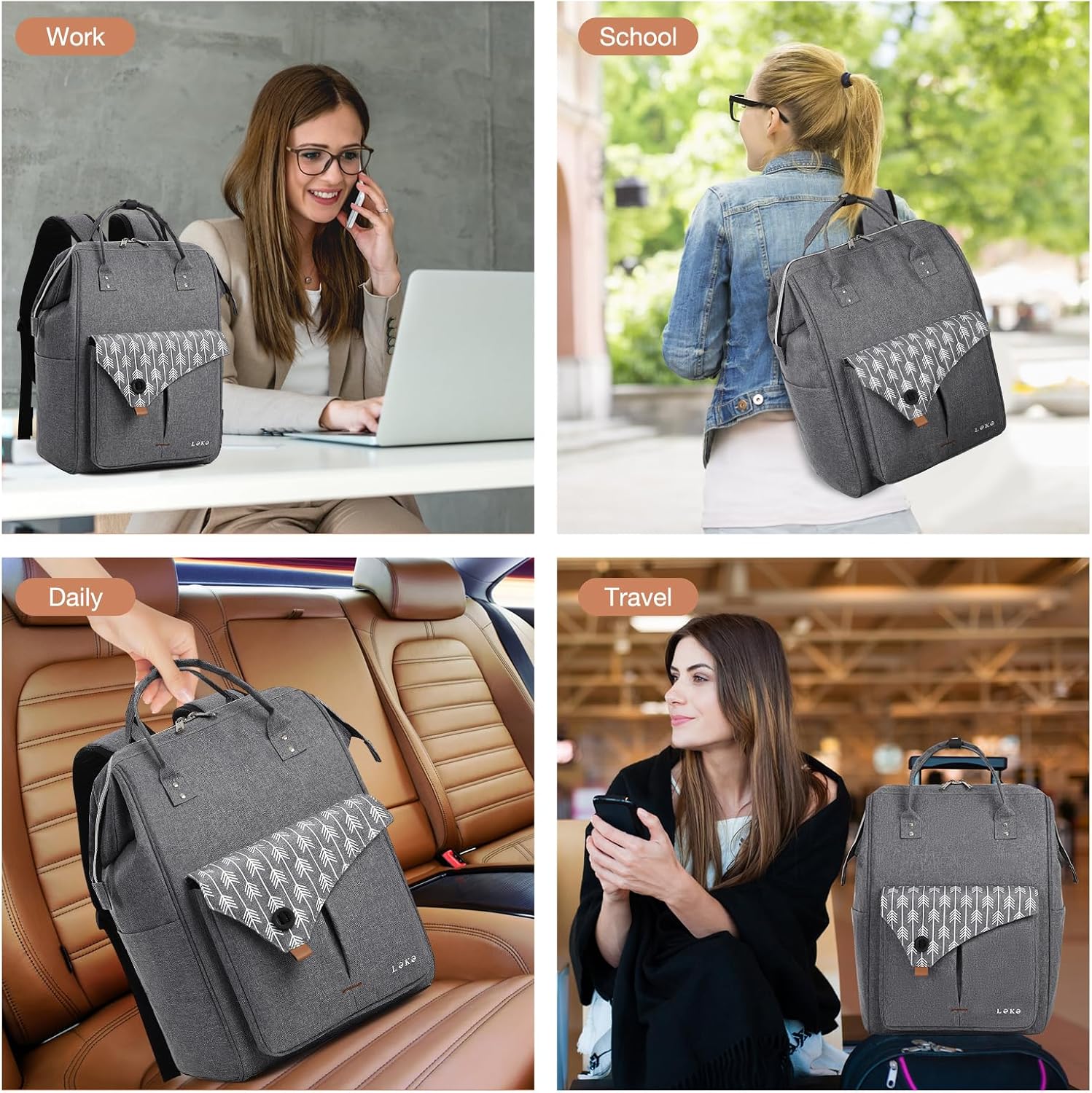 Lekesky 15.6 Inch Laptop Backpack