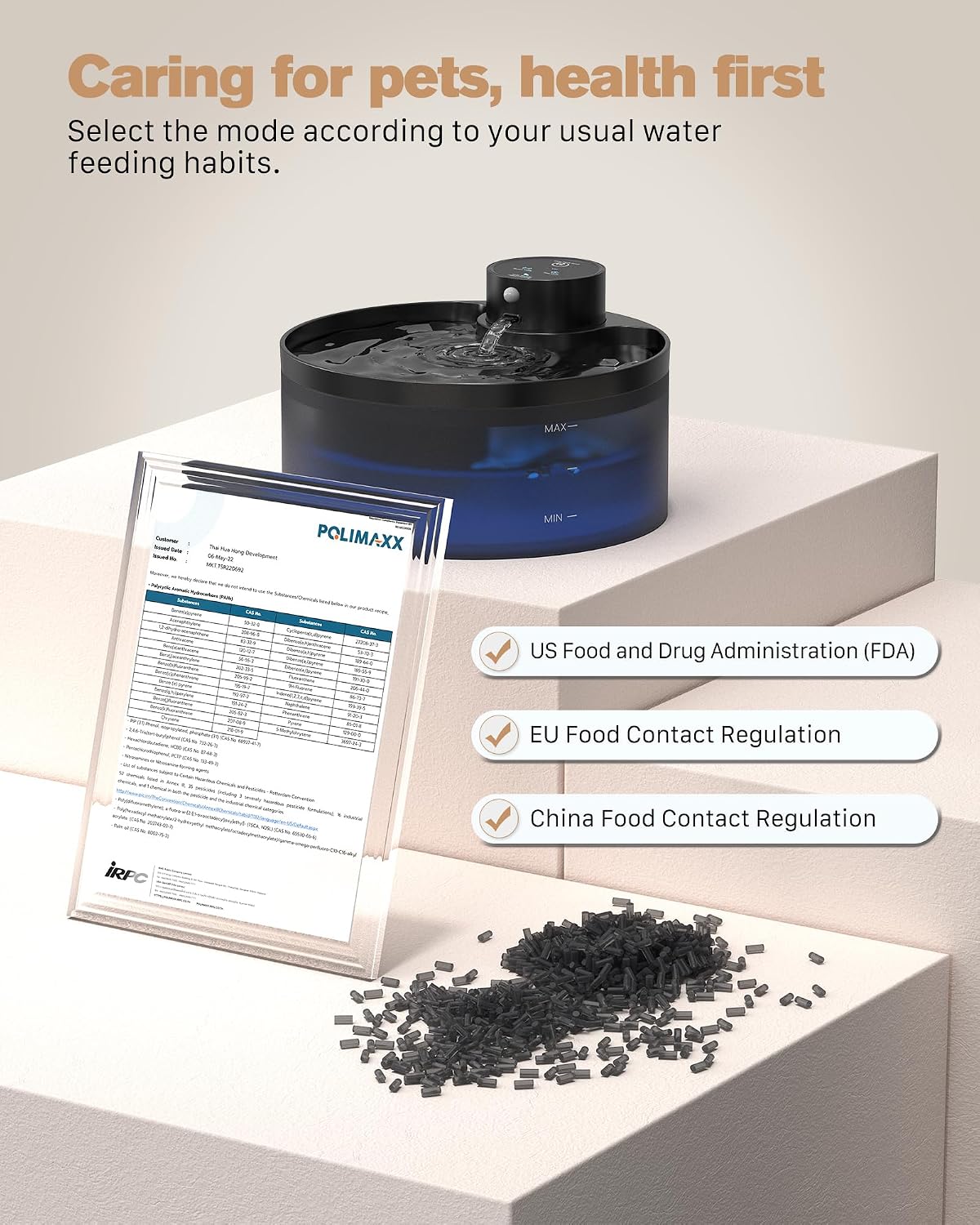 GIOTOHUN Wireless Cat Drinking Fountain 3.2L Black