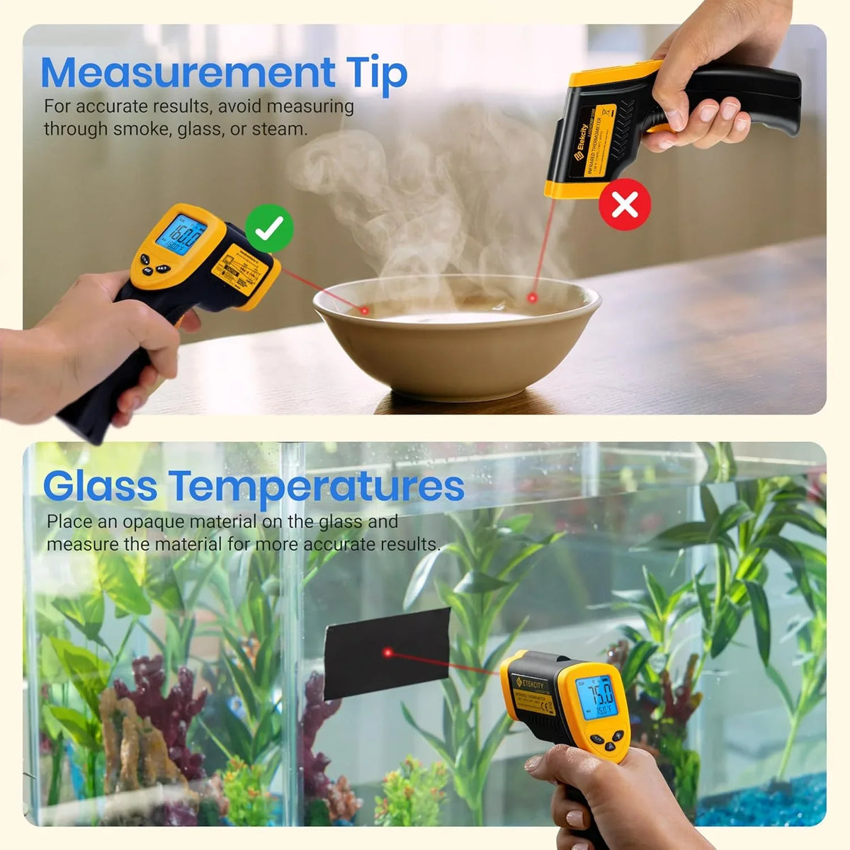 Etekcity 774 Laser Infrared Thermometer with Adjustable Emissivity - Yellow - Gomix Brands Outlet