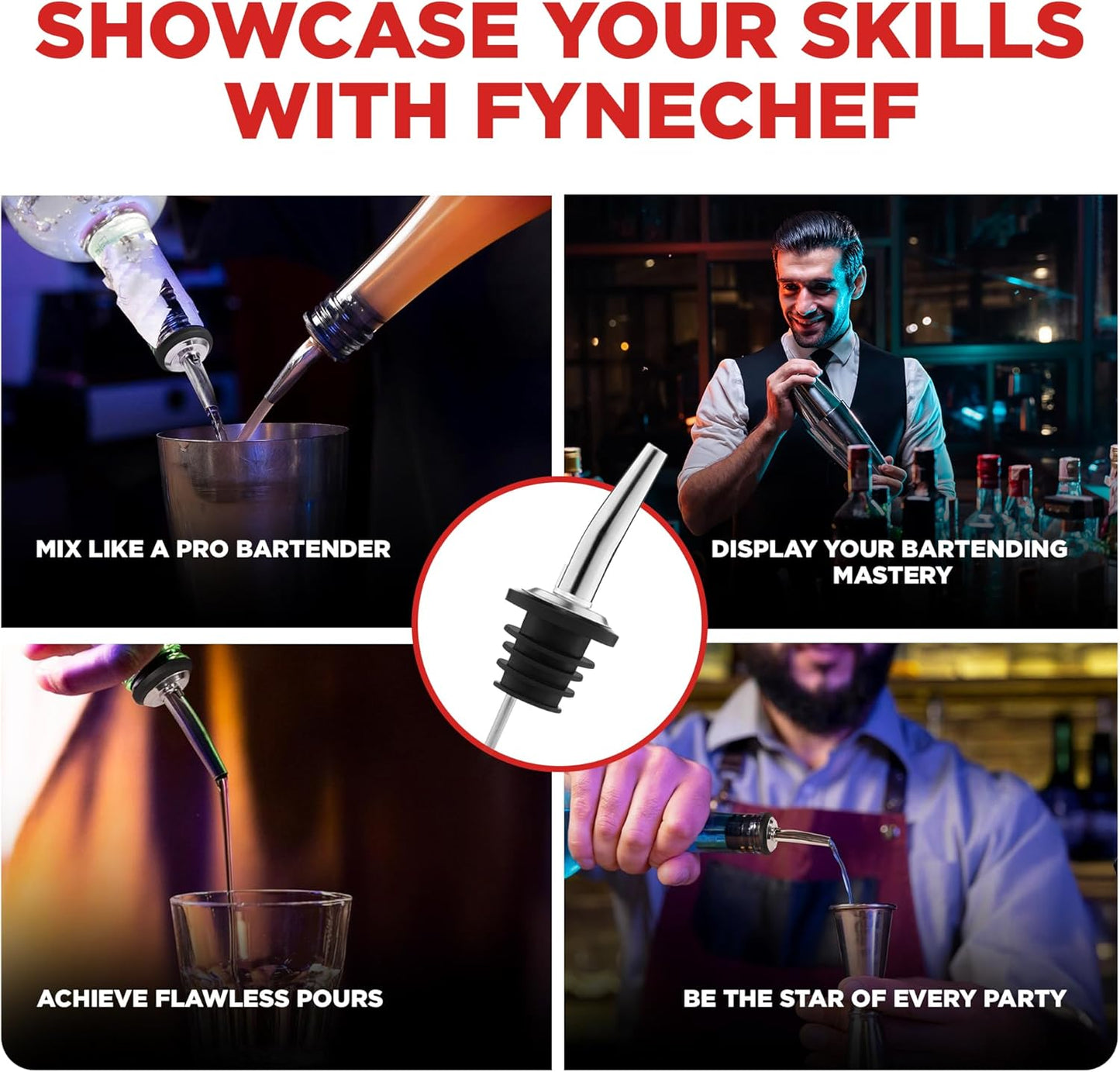 48‑Piece Stainless Steel Bottle Pour Spout Set for Liquor