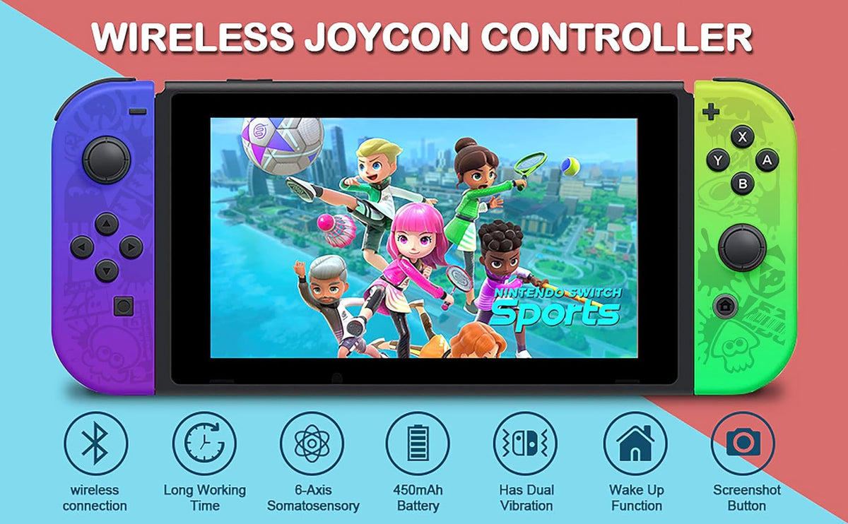 Costec Wireless Joy Con Controller for Nintendo Switch OLED Lite