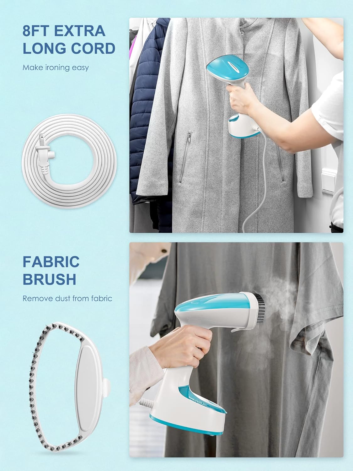VINATO AJ-2241A Garment Steamer Compact Portable Lightweight Blue