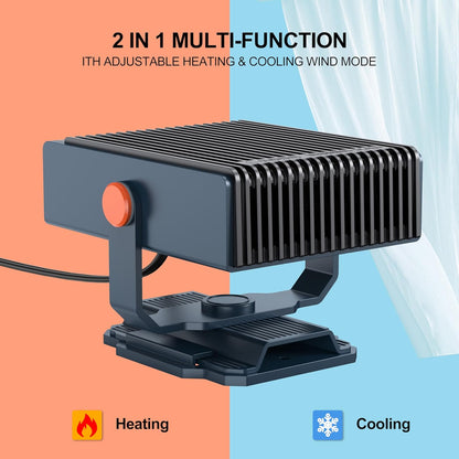 UVOOI 12V Portable Car Heater & Defroster with Cooling Fan