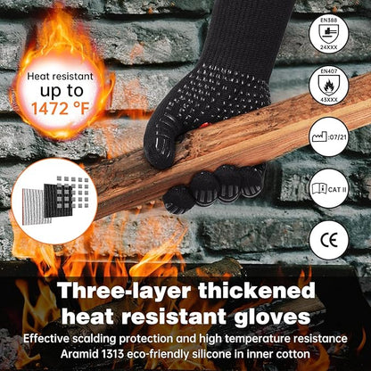 SSPGOOD High Quality BBQ Grill Gloves Oven Gloves layers of fabric