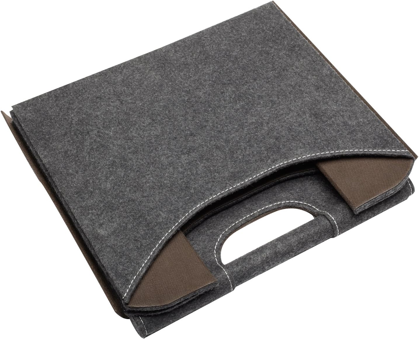 Anthracite Felt Newspaper Stand Foldable Magazine Organizer