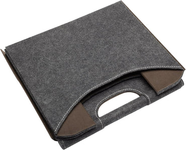 Anthracite Felt Newspaper Stand Foldable Magazine Organizer