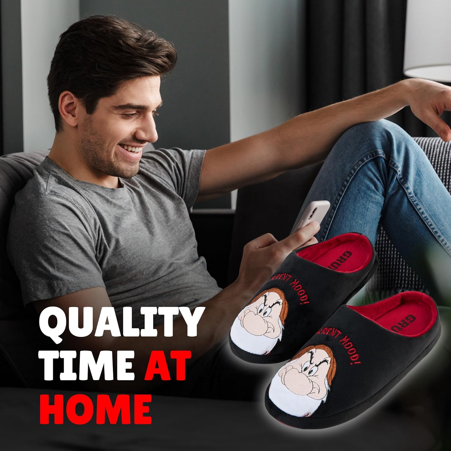 Disney Baby Yoda Men’s Indoor Non‑Slip Slippers – Soft Comfort